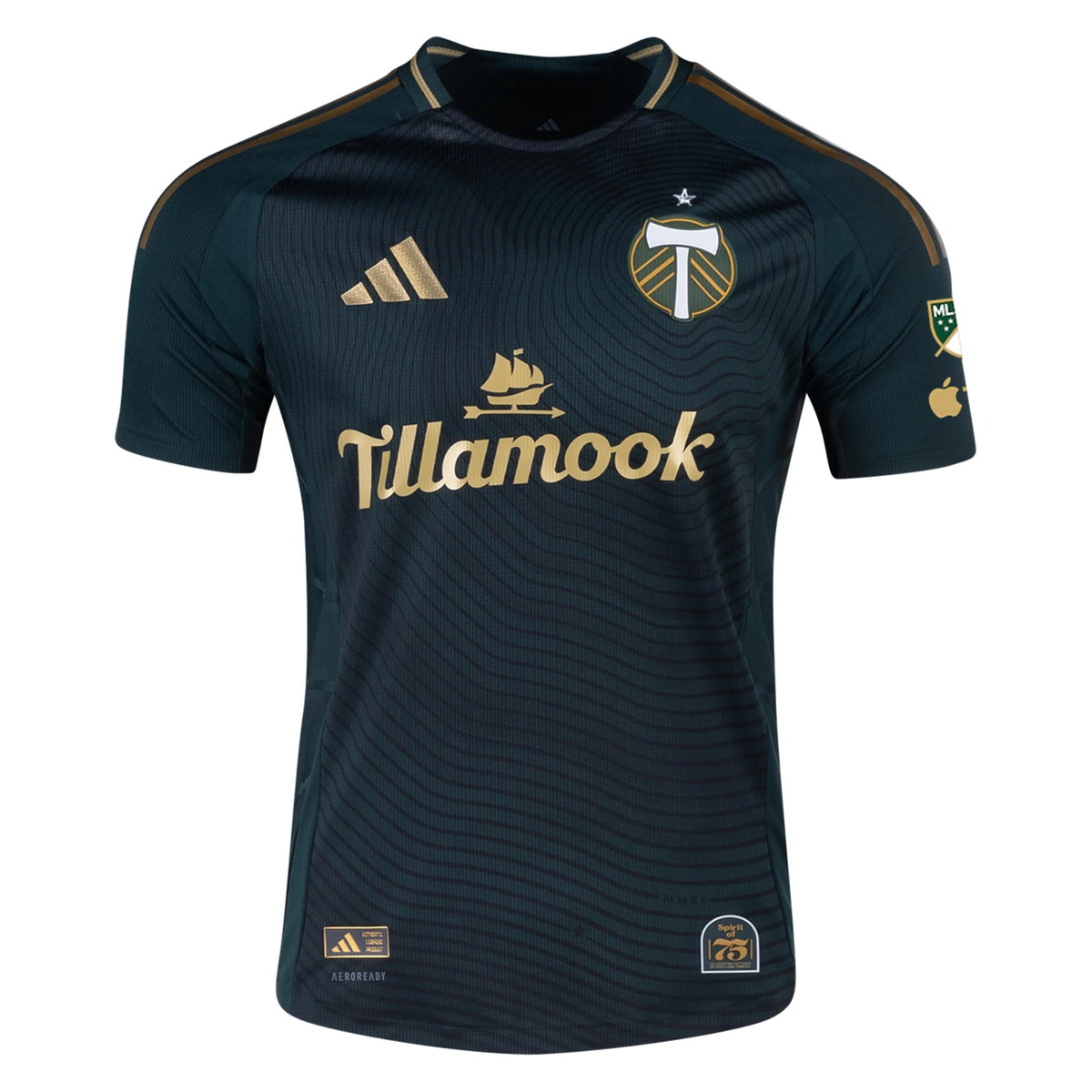 adidas Hunter Sulte Portland Timbers Authentic Home Jersey w/ MLS &amp; Apple Patch 25/26 (Green/Gold) | SoccerWearhouse