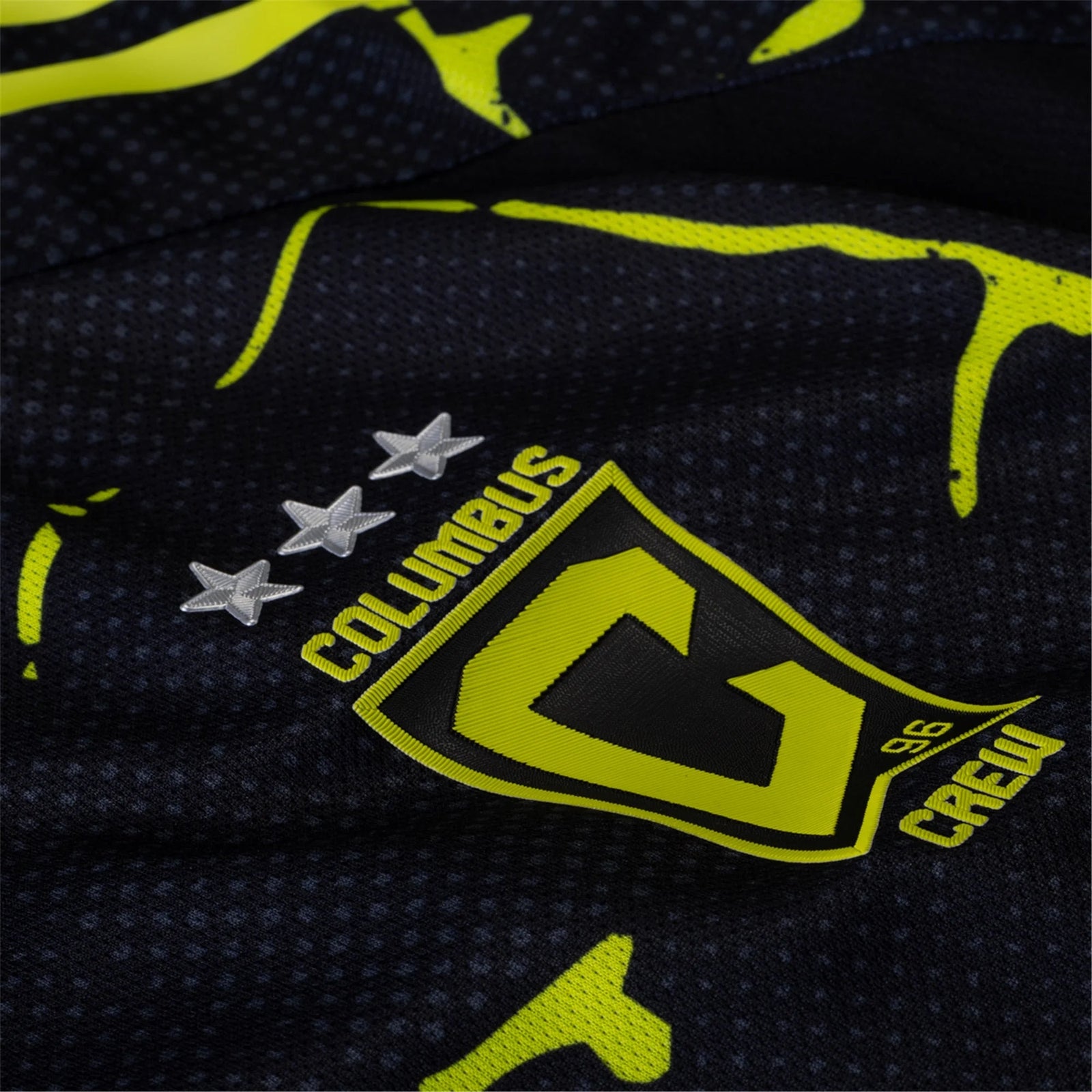 adidas Ibrahim Aliyu Columbus Crew Authentic Away Jersey w/ MLS Patches 25/26 (Black/Yellow) | SoccerWearhouse