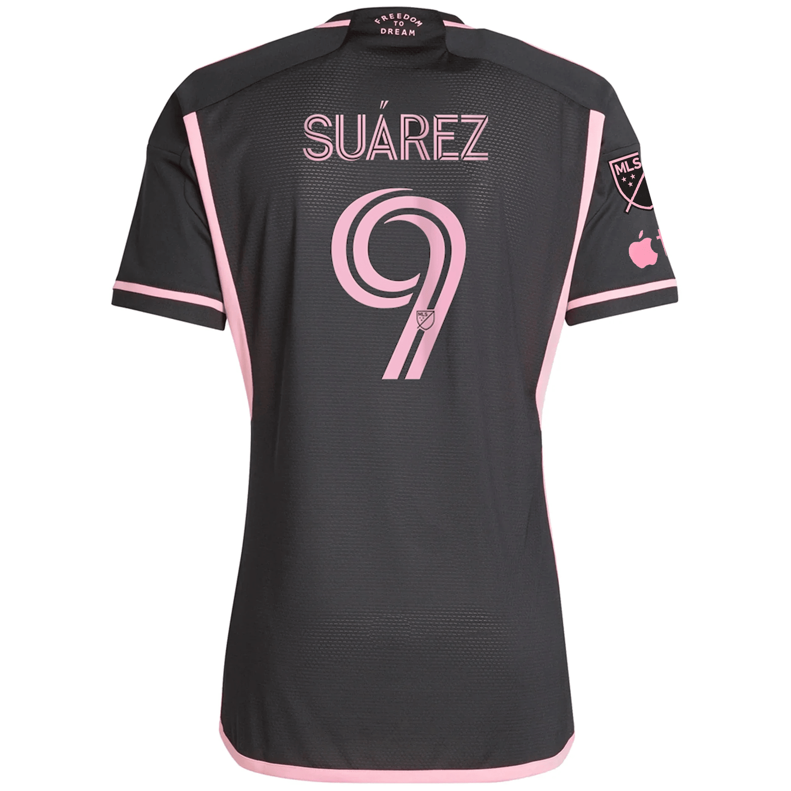 adidas Inter Miami Authentic Luis Suarez Royal Caribbean Away Jersey w/ MLS + Apple TV Patches 23/24 (Black/Bliss Pink) | SoccerWearhouse