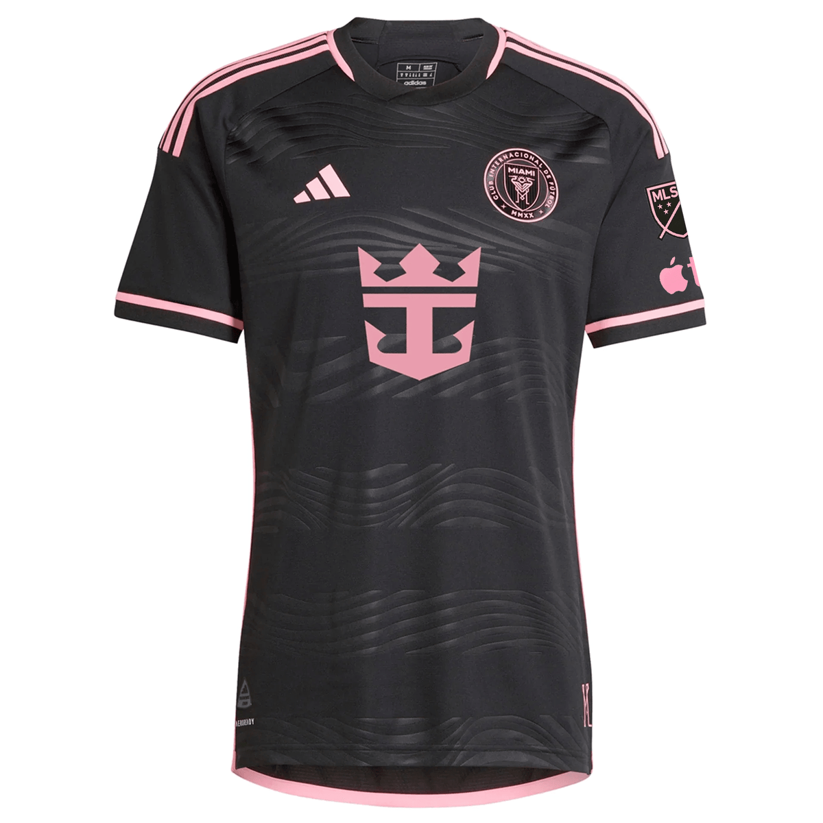 adidas Inter Miami Authentic Luis Suarez Royal Caribbean Away Jersey w/ MLS + Apple TV Patches 23/24 (Black/Bliss Pink) | SoccerWearhouse