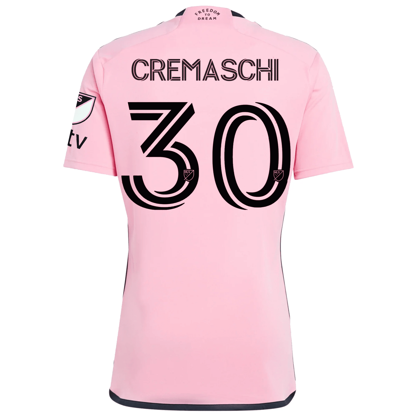 adidas Inter Miami Benjamin Cremaschi Royal Caribbean Home Jersey w/ MLS + Apple TV Patches 24/25 (Easy Pink) | SoccerWearhouse
