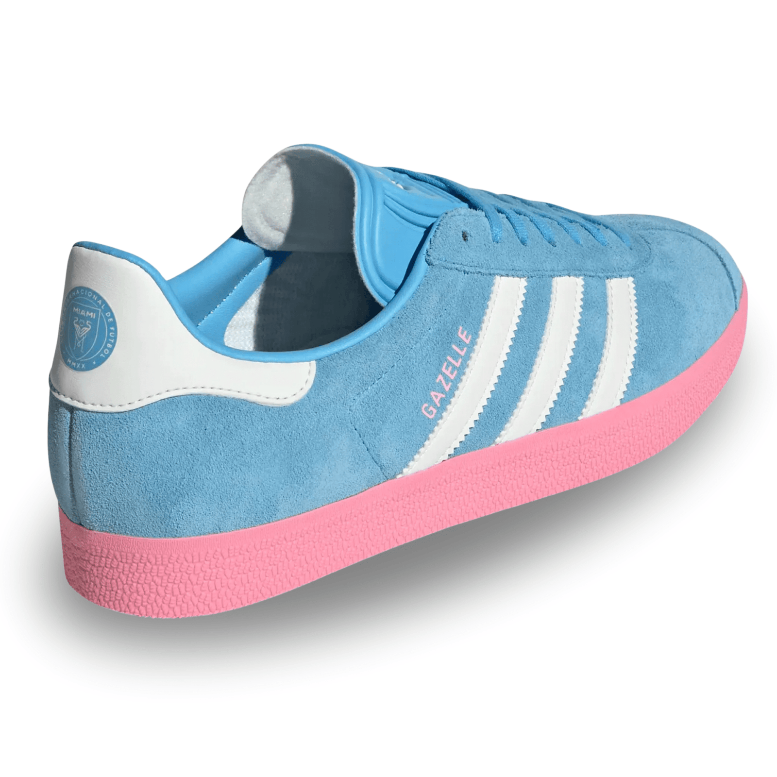 adidas Inter Miami Gazelle Indoor Soccer Shoes (Sky Blue/Pink) | SoccerWearhouse