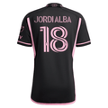 adidas Inter Miami Jordi Alba Authentic Player Version Away Jersey 23/24 w/ MLS Patches (Black/Pink)