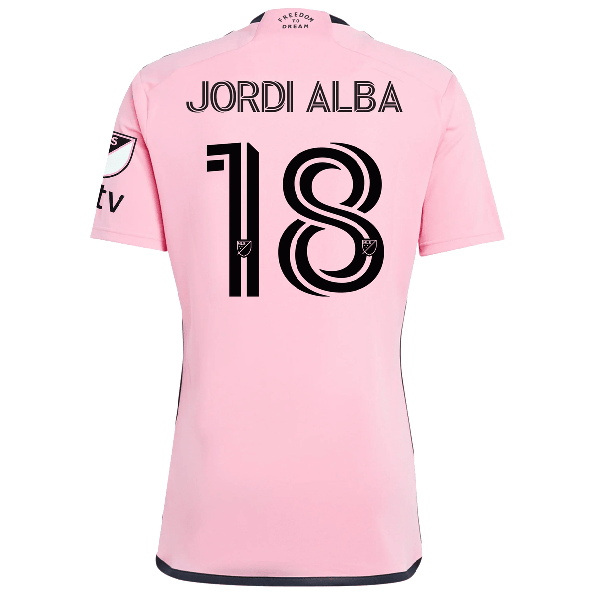 adidas Inter Miami Jordi Alba Royal Caribbean Home Jersey w/ MLS + Apple TV Patches 24/25 (Easy Pink) | SoccerWearhouse
