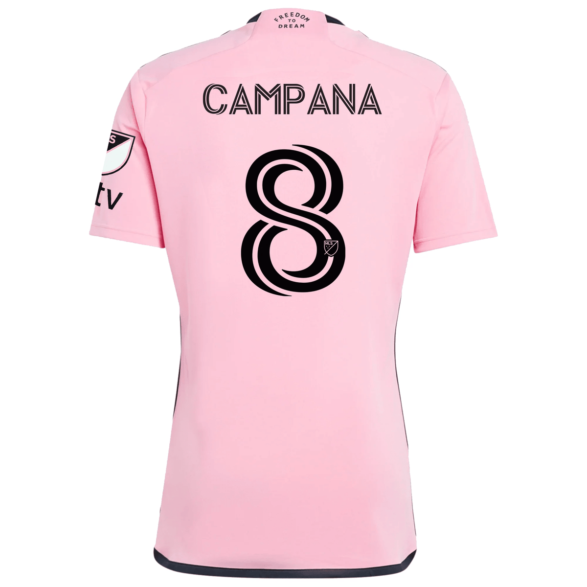 adidas Inter Miami Leonardo Campana Royal Caribbean Home Jersey w/ MLS + Apple TV Patches 24/25 (Easy Pink) | SoccerWearhouse
