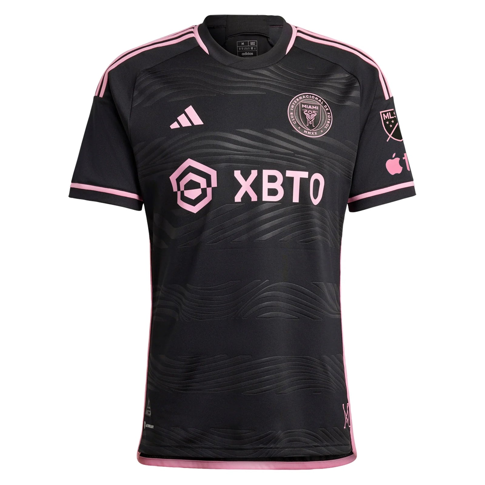 adidas Inter Miami Sergio Busquets Authentic Player Version Away Jersey 23/24 w/ MLS Patches (Black/Pink) | SoccerWearhouse