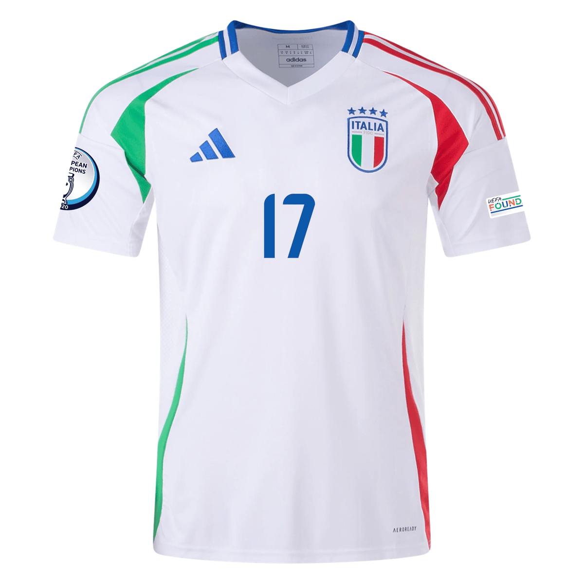 adidas Italy Ciro Immobile Away Jersey w/ Euro 2024 Patches 24/25 (Blue) | SoccerWearhouse