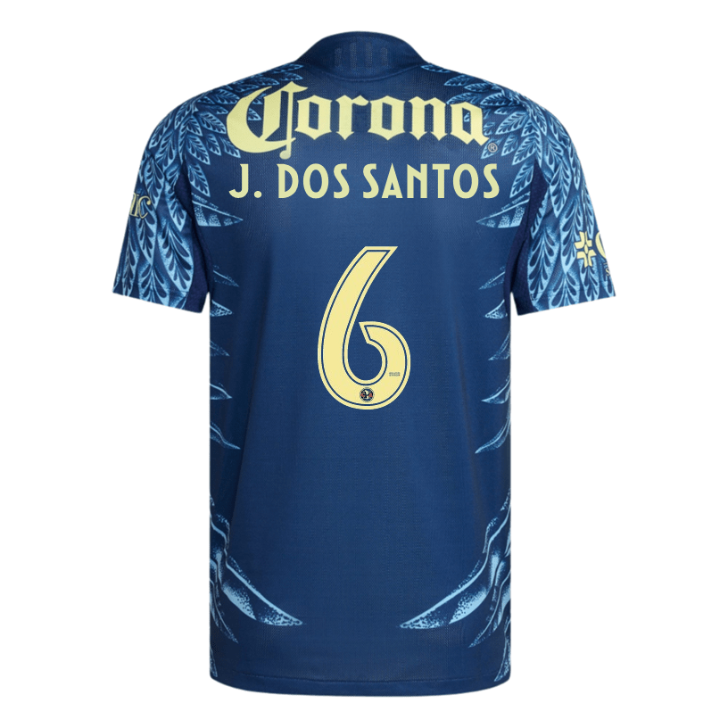 adidas J. Dos Santos Men's Club América 25/26 Authentic Away Jersey (Blue) | SoccerWearhouse