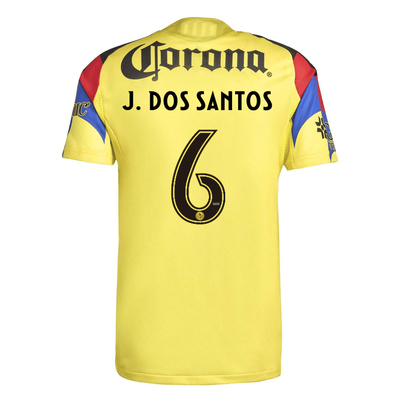 adidas J. Dos Santos Men's Club America 25/26 Authentic Home Jersey (Yellow) | SoccerWearhouse