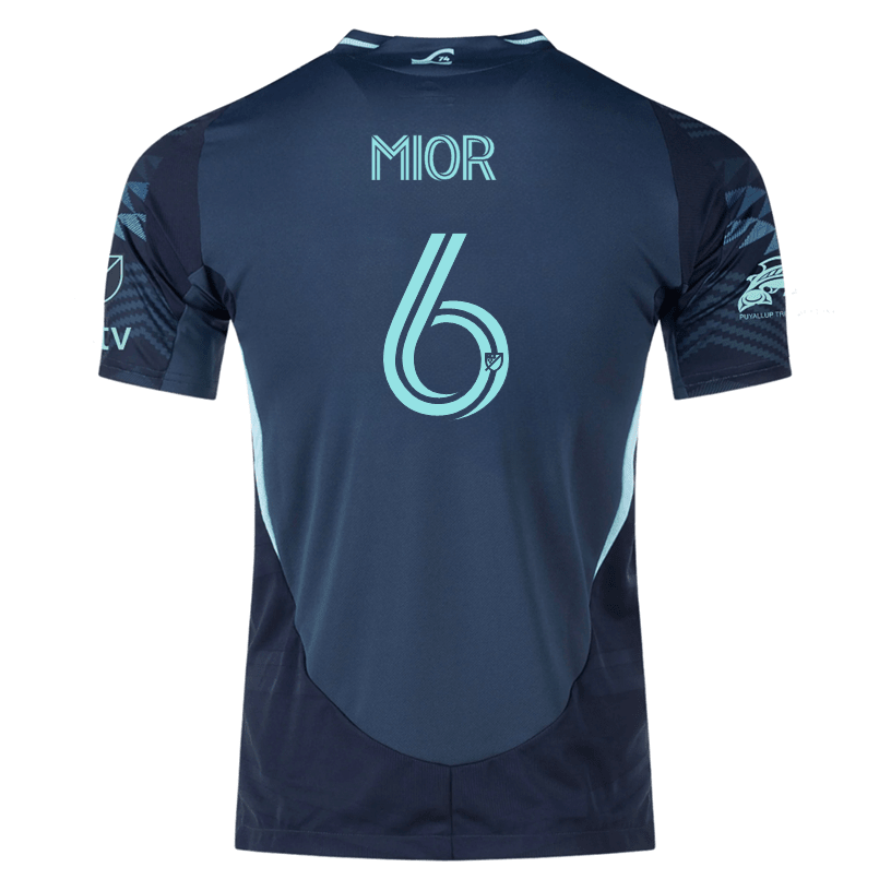 adidas J. Mior Seattle Sounders Authentic Away Jersey 25/26 w/ MLS Patches & Sponsor (Aura Ink) | SoccerWearhouse