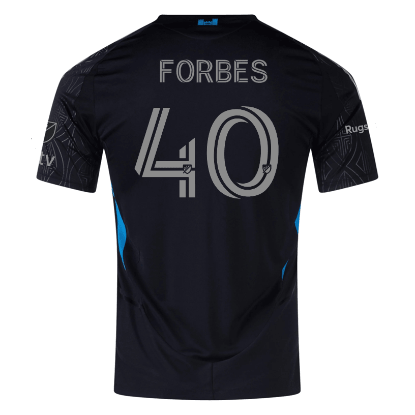 adidas Jahlane Forbes Charlotte FC Authentic Away Jersey 25/26 (Black) | SoccerWearhouse