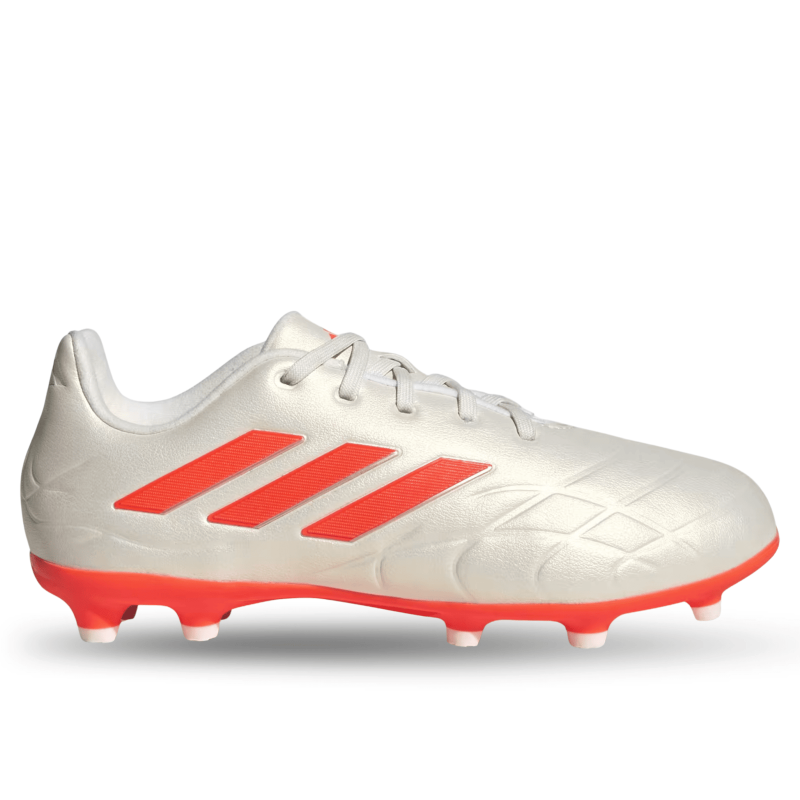 adidas Jr. Copa Pure.3 Firm Ground Soccer Cleats (Off White/Team Solar Orange) | SoccerWearhouse