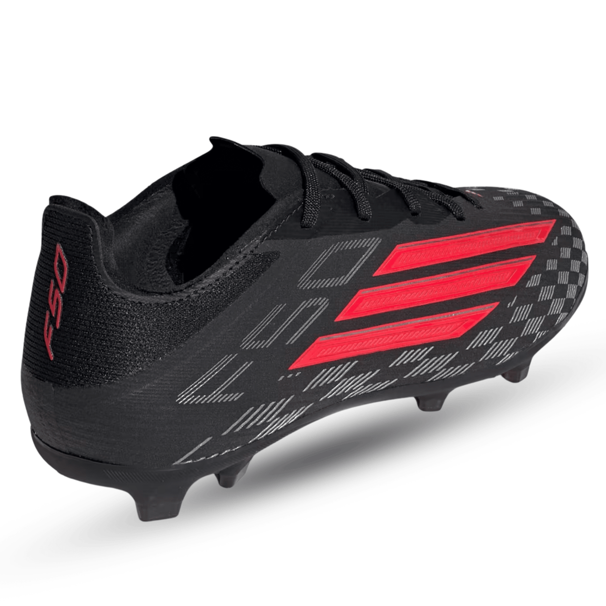 adidas Jr. F50 Elite Firm Ground Soccer Cleats (Black/Lucid Red) | SoccerWearhouse