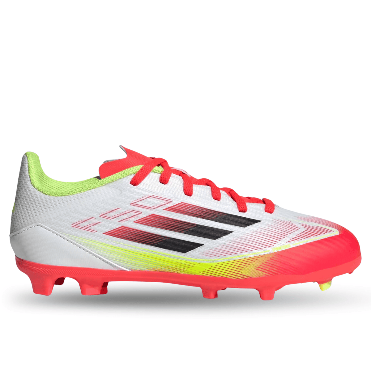 adidas Jr. F50 League FG/MG Soccer Cleats (White/Black/Yellow) | SoccerWearhouse