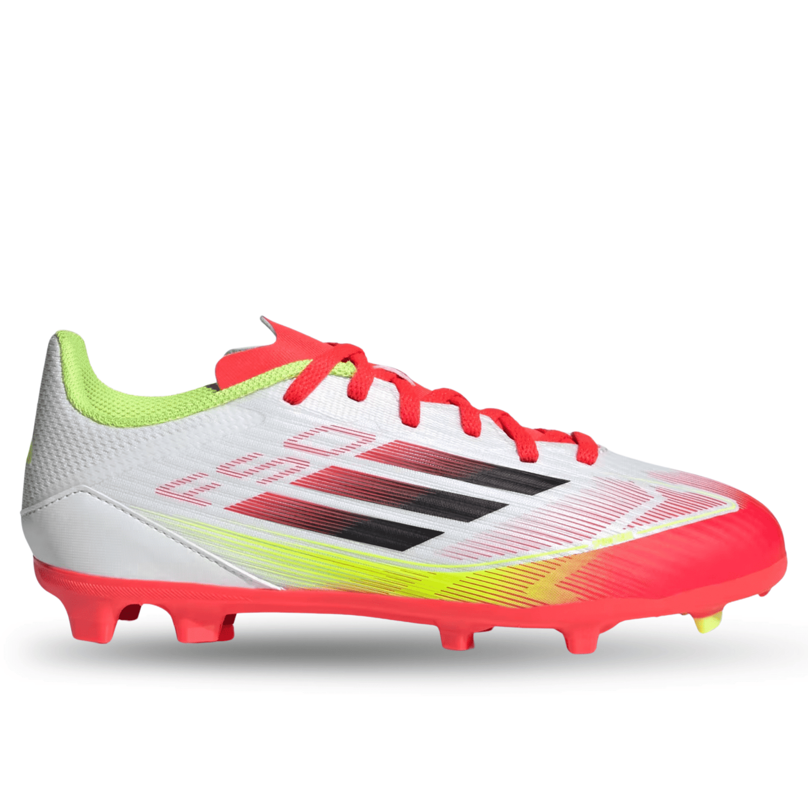 adidas Jr. F50 League FG/MG Soccer Cleats (White/Black/Yellow) | SoccerWearhouse