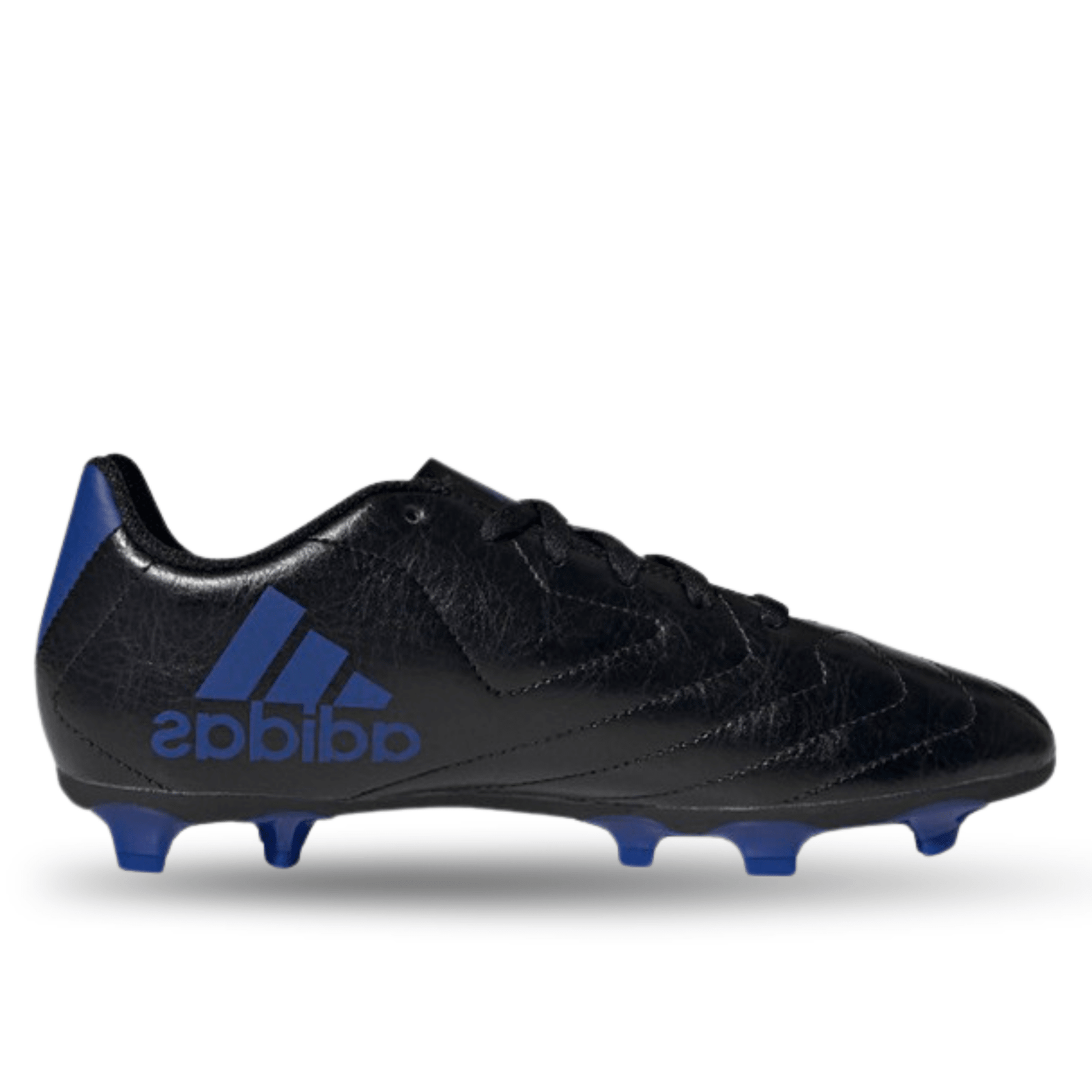 aDIDAS JR. GOLETTO VII Firm Ground Soccer Cleats (CORE BLACK/ROYAL BLUE) | SoccerWearhouse
