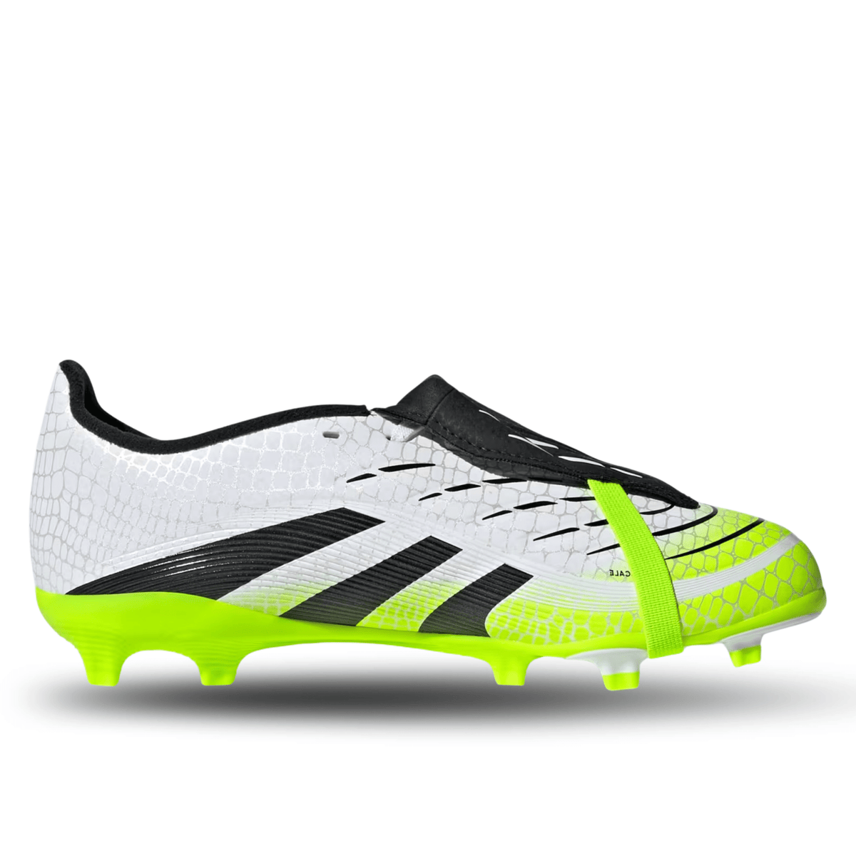 adidas Jr. Predator League FT FG/MG Soccer Cleats (White/Lucid Lemon) | SoccerWearhouse
