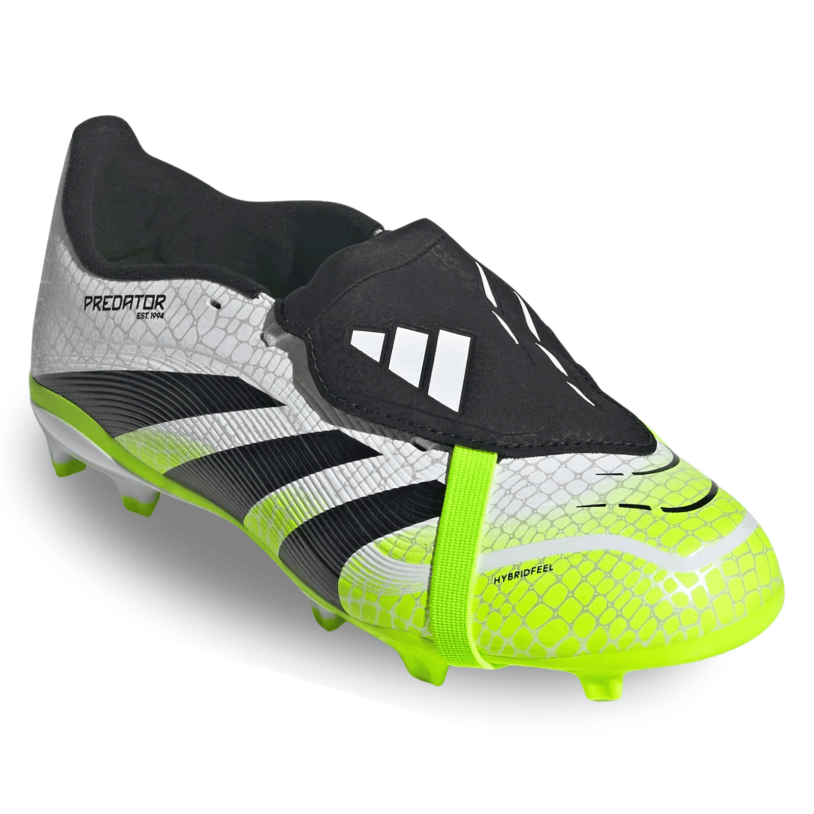 adidas Jr. Predator League FT FG/MG Soccer Cleats (White/Lucid Lemon) | SoccerWearhouse