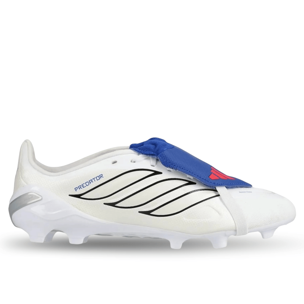 adidas Jr. Predator League FT Firm Ground Soccer Cleats (White/Zero Metallic/Royal Blue) | SoccerWearhouse
