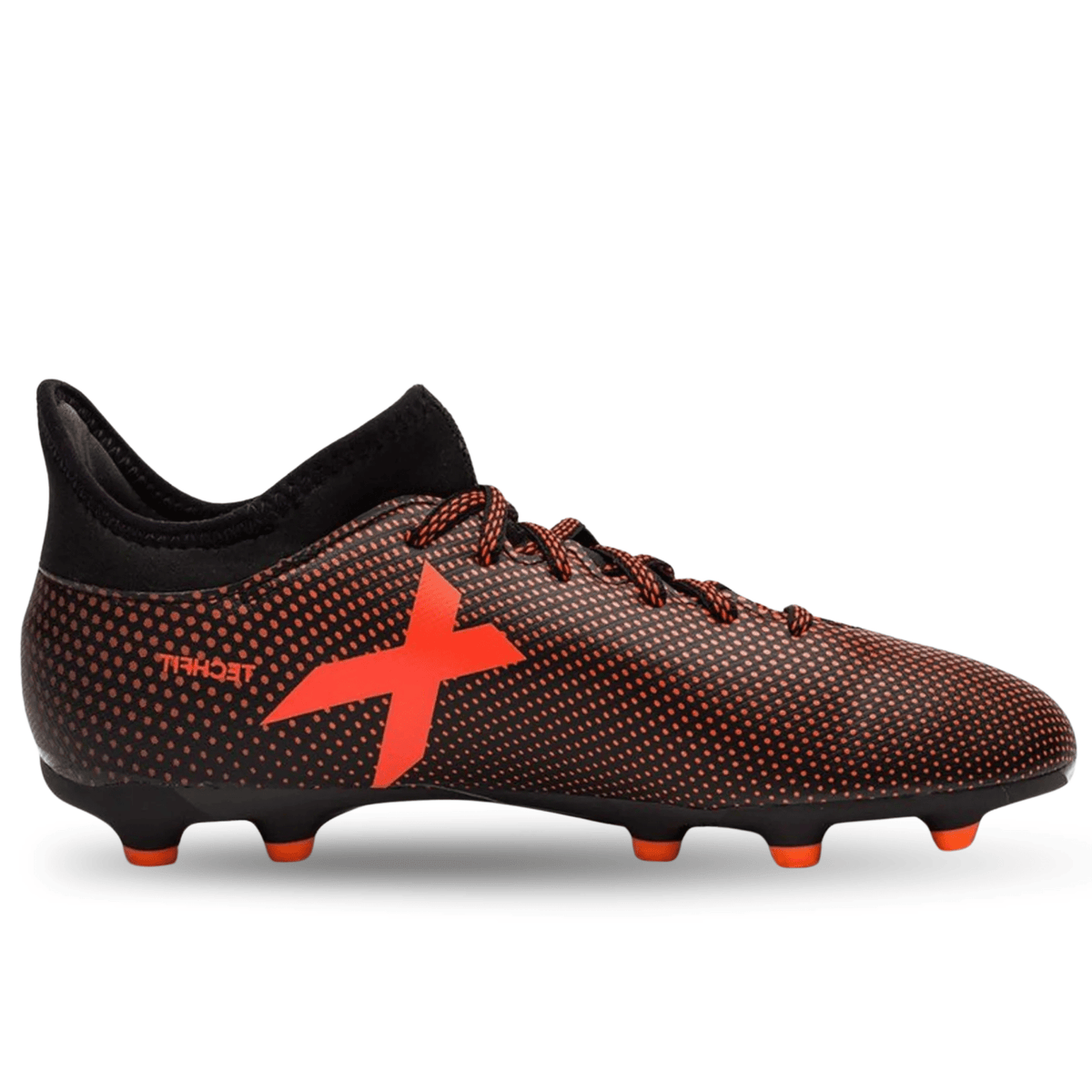 adidas Jr. X 17.3 FG Soccer Cleats (Black/Solar Red) | SoccerWearhouse