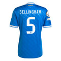 adidas Jude Bellingham Men's Real Madrid Third Jersey 25/26 w/ Champions League Patches (Blue/White)