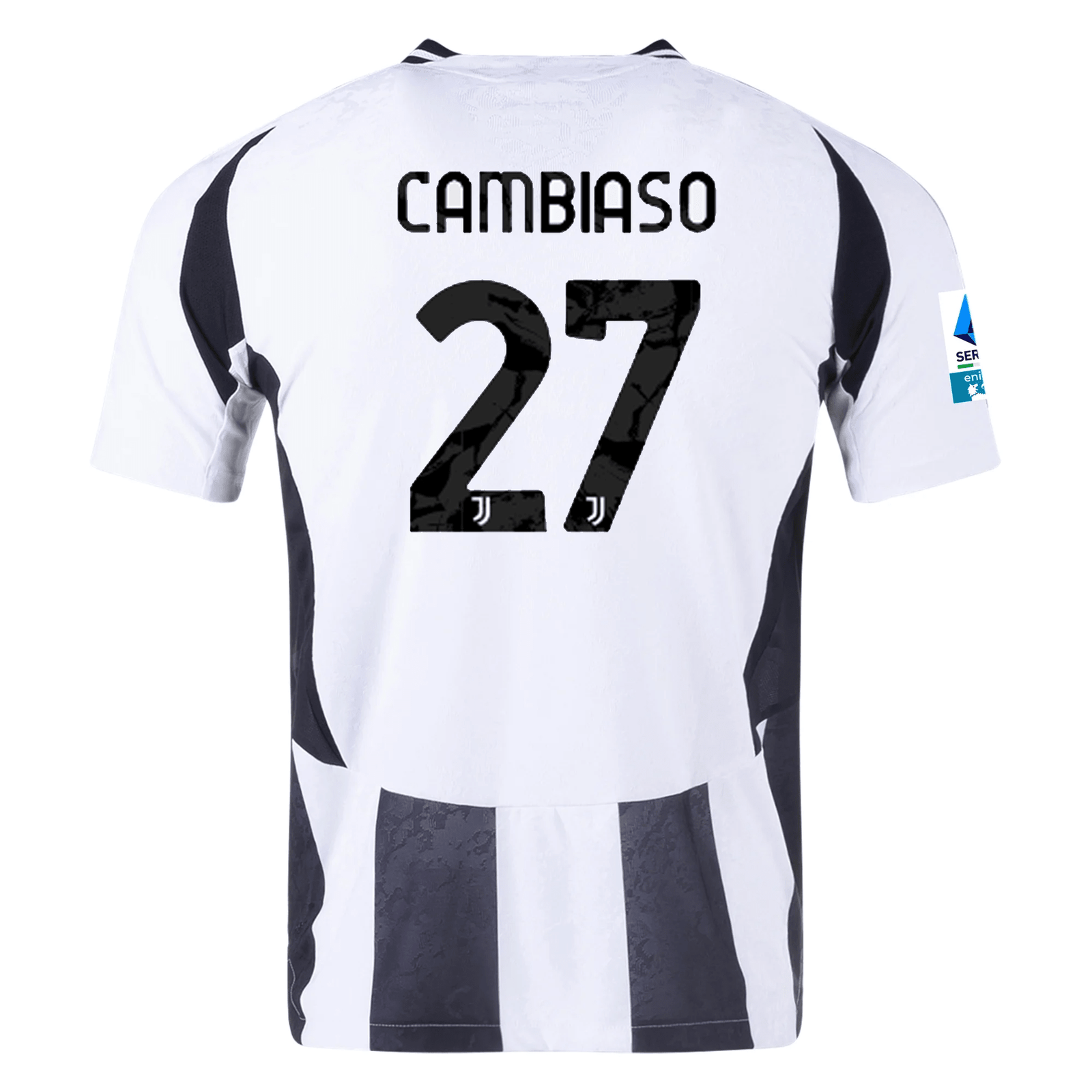 adidas Juventus Authentic Andrea Cambiaso Home Jersey w/ Serie A Patch 24/25 (White/Black) | SoccerWearhouse