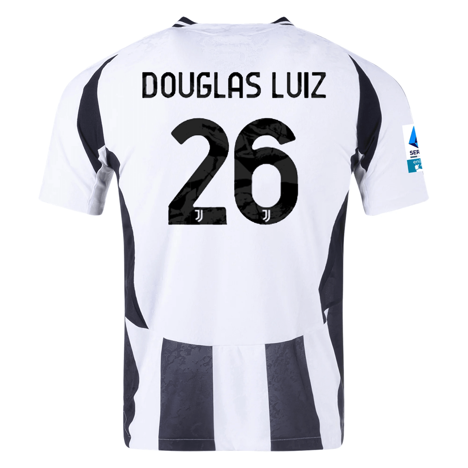 adidas Juventus Authentic Douglas Luiz Home Jersey w/ Serie A Patch 24/25 (White/Black) | SoccerWearhouse