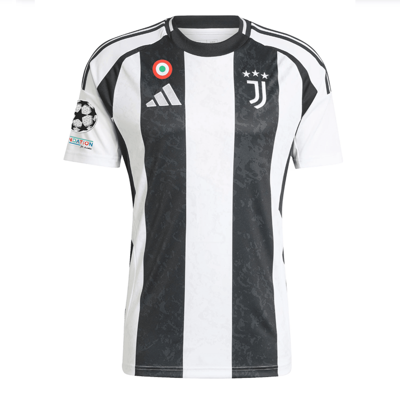 adidas Juventus Authentic Dušan Vlahović Home Jersey w/ Champions League + Copa Italia Patches 24/25 (White/Black) | SoccerWearhouse