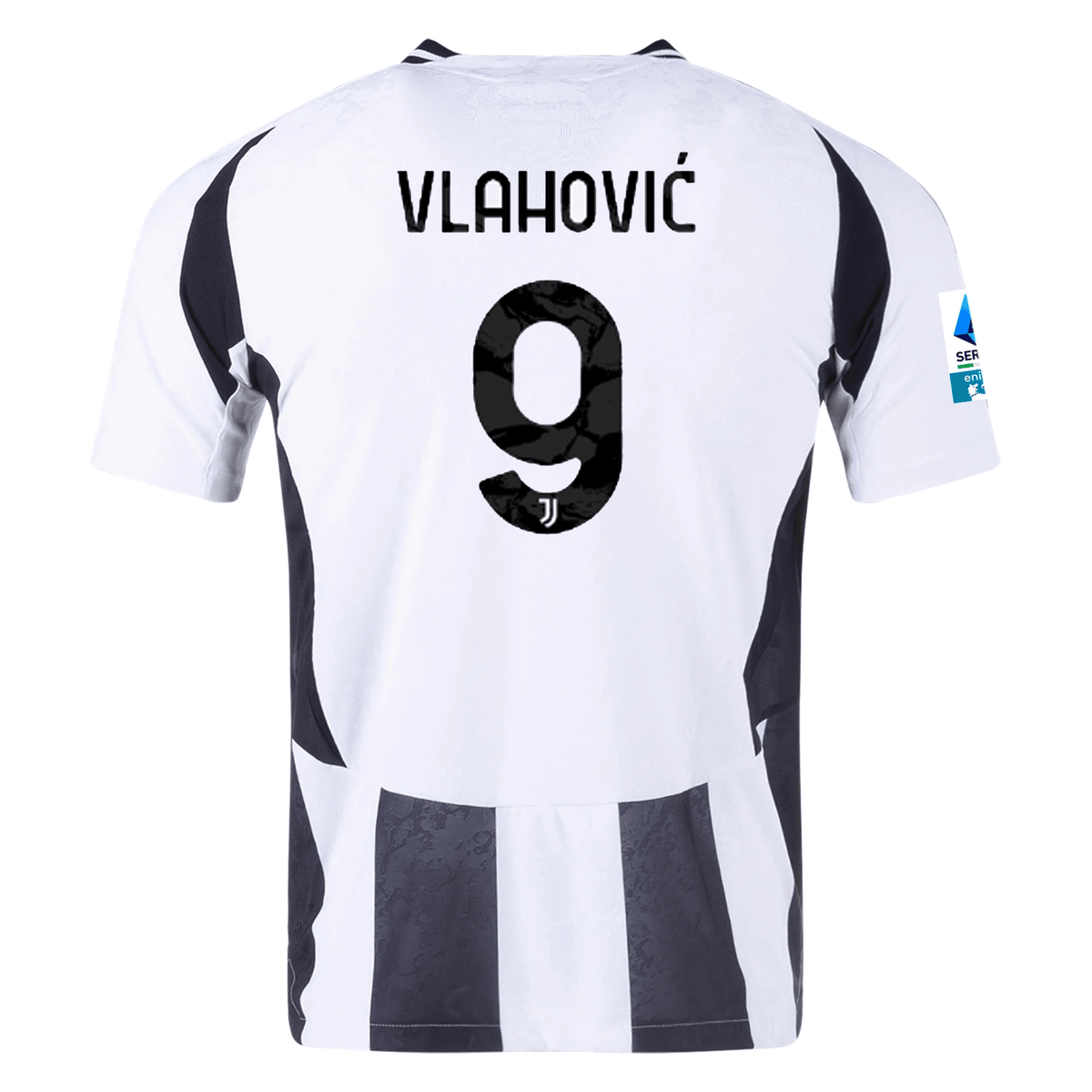 adidas Juventus Authentic Dušan Vlahović Home Jersey w/ Serie A Patch 24/25 (White/Black) | SoccerWearhouse