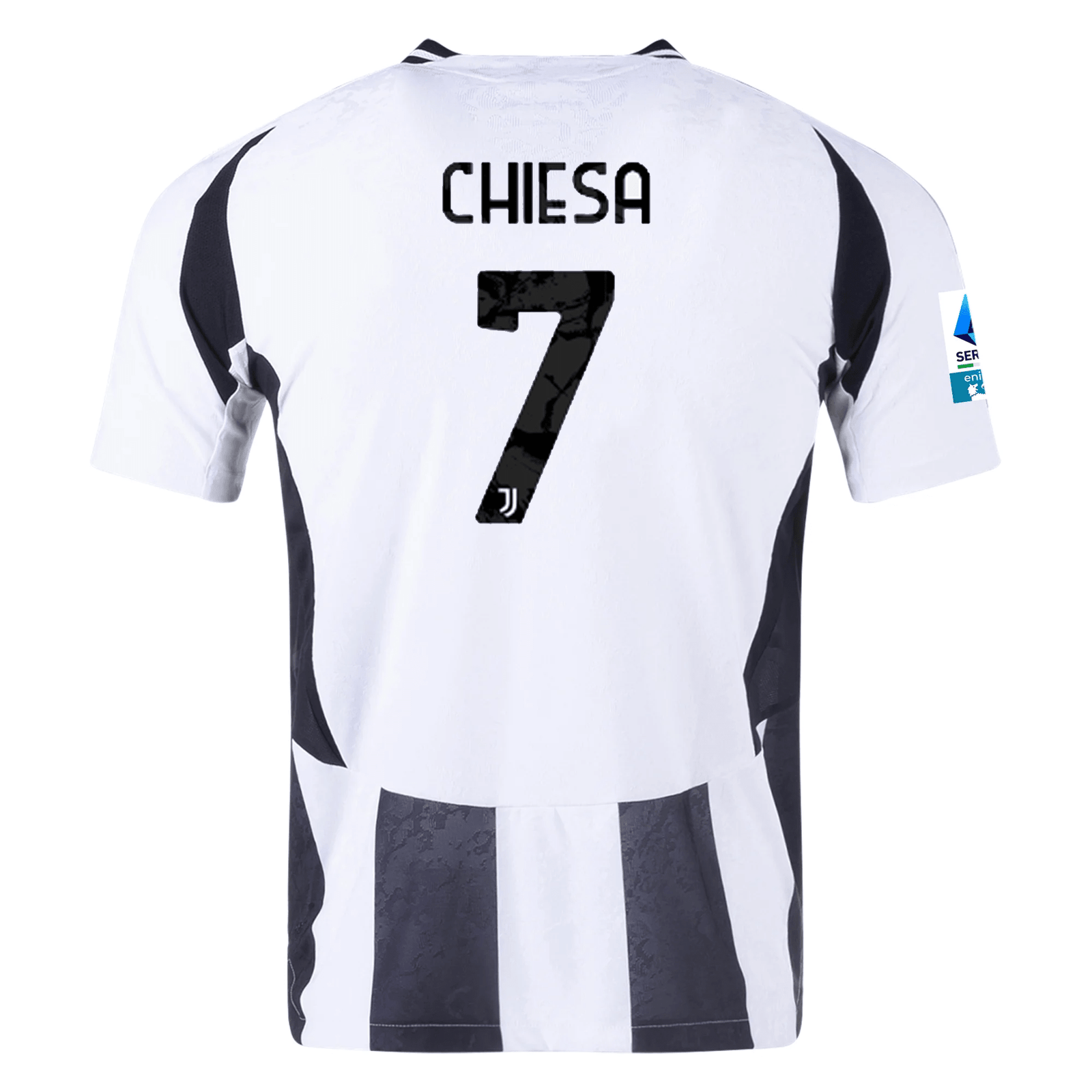 adidas Juventus Authentic Federico Chiesa Home Jersey w/ Serie A Patch 24/25 (White/Black) | SoccerWearhouse