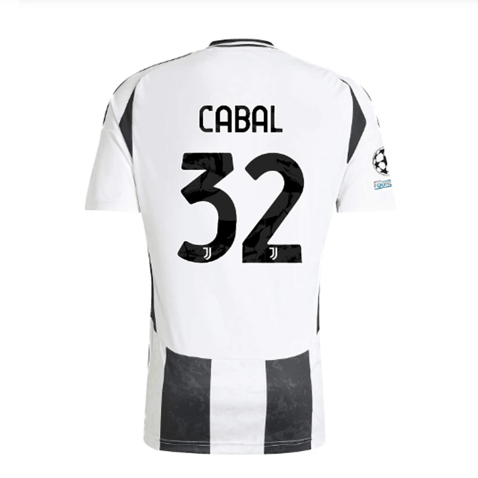 adidas Juventus Authentic Juan Cabal Home Jersey w/ Champions League + Copa Italia Patches 24/25 (White/Black) | SoccerWearhouse