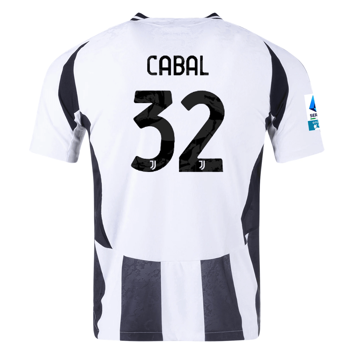 adidas Juventus Authentic Juan Cabal Home Jersey w/ Serie A Patch 24/25 (White/Black) | SoccerWearhouse