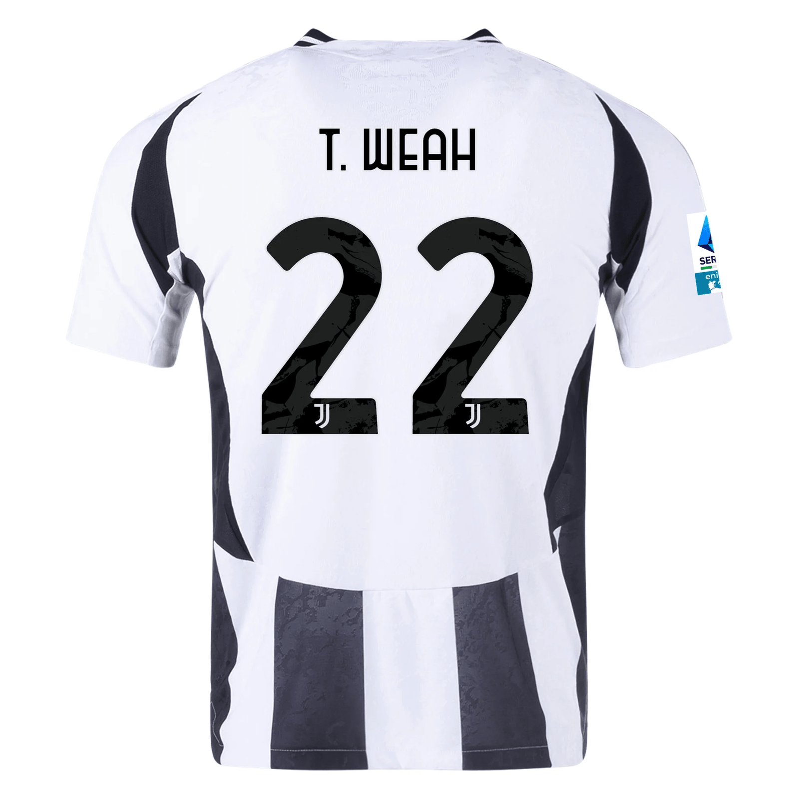 adidas Juventus Authentic Timothy Weah Home Jersey w/ Serie A Patch 24/25 (White/Black) | SoccerWearhouse