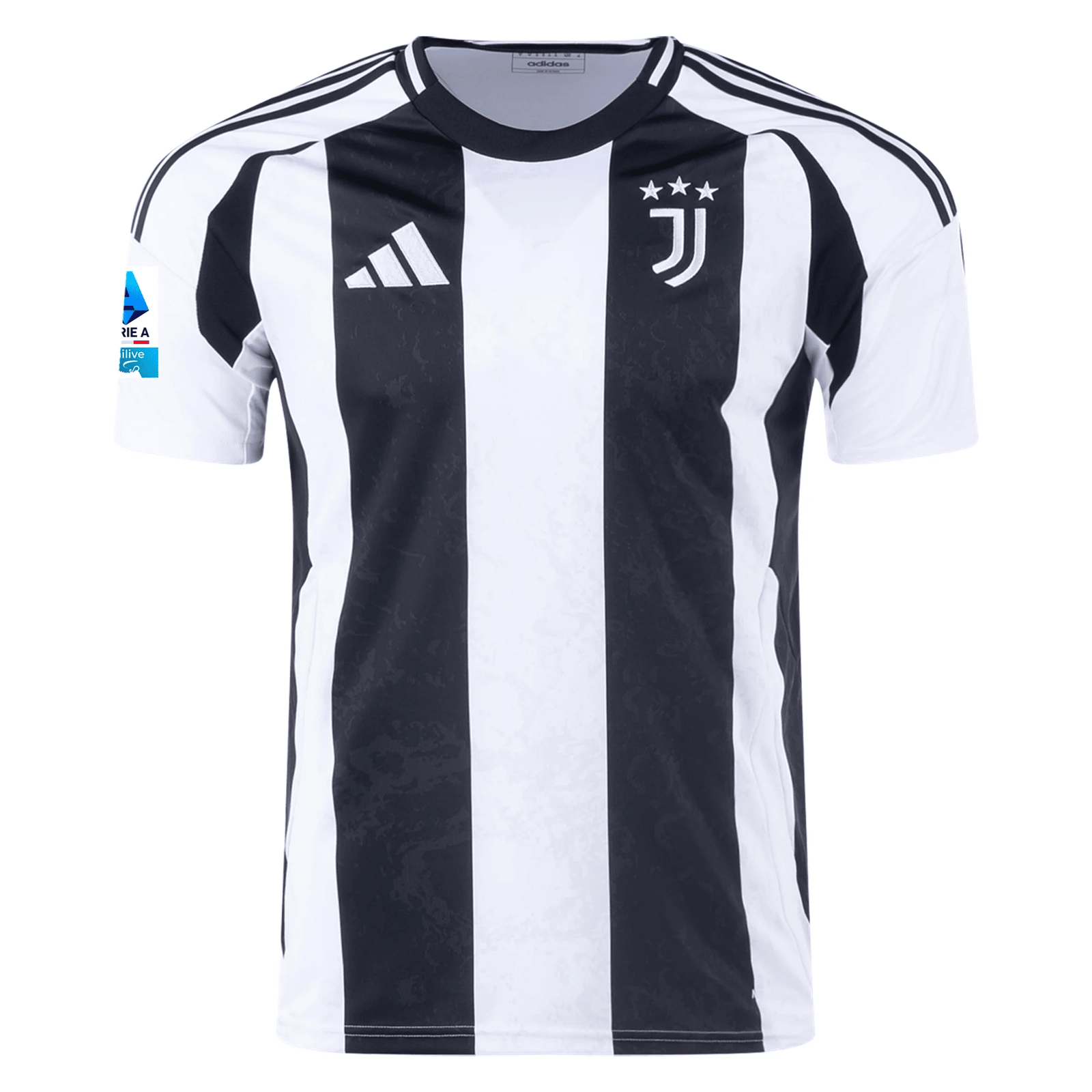 adidas Juventus Dušan Vlahović Home Jersey w/ Serie A Patch 24/25 (White/Black) | SoccerWearhouse