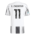 adidas Juventus E. Zhegrova  Home Jersey w/ Champions League Patches 25/26 (White/Black/Pink)