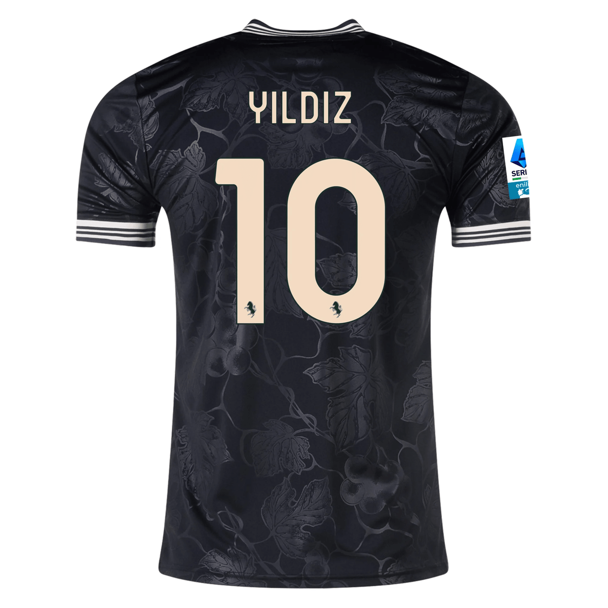 adidas Juventus Kenan Yildiz Third Jersey w/ Serie A Patch 25/26 (Black) | SoccerWearhouse