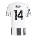 adidas Juventus Milik  Home Jersey w/ Champions League Patches 25/26 (White/Black/Pink)