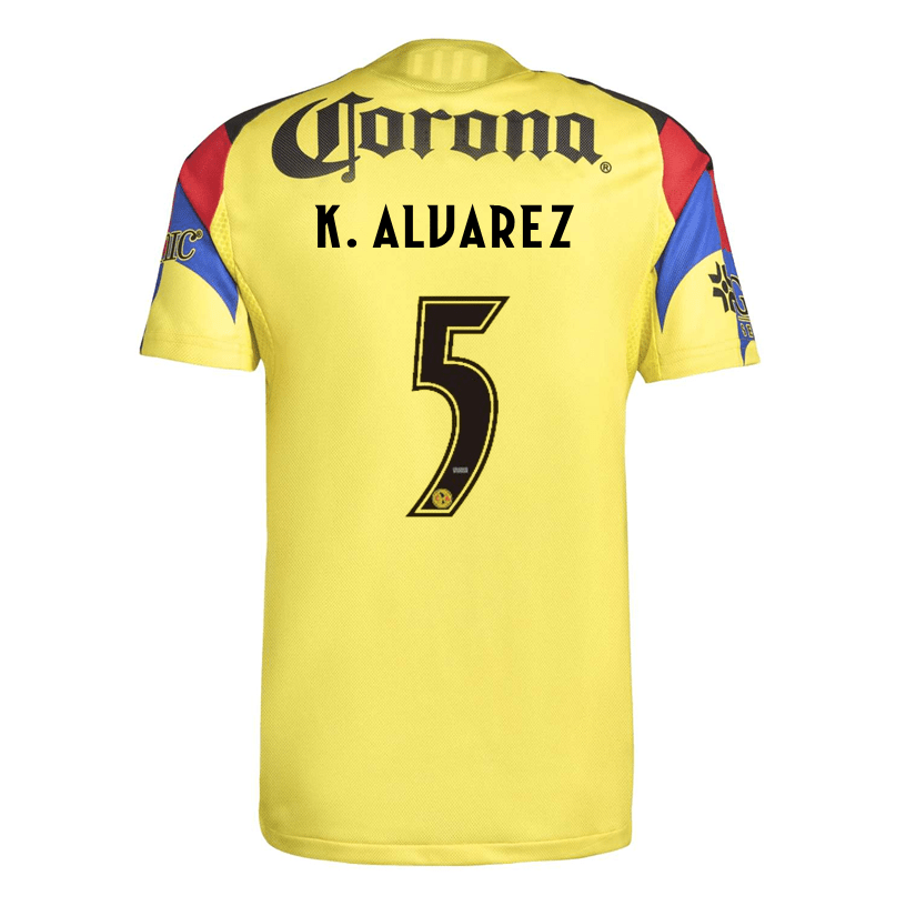 adidas K. Alvarez Men's Club America 25/26 Authentic Home Jersey (Yellow) | SoccerWearhouse