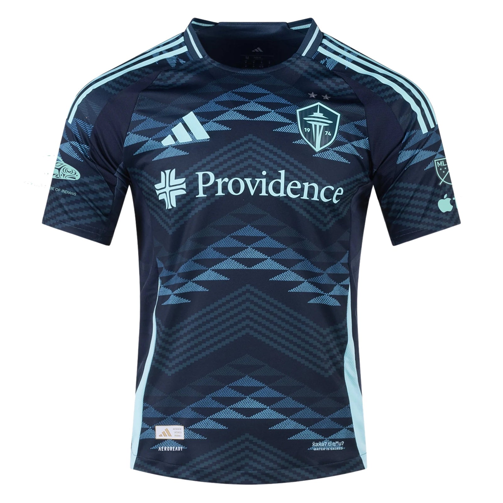 adidas O. Vargas Seattle Sounders Authentic Away Jersey 25/26 w/ MLS Patches & Sponsor (Aura Ink) | SoccerWearhouse