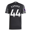 adidas Kamara Men's Aston Villa 25/26 Away Jersey w/ EPL + NRFR Patches (Black/Global Blue)