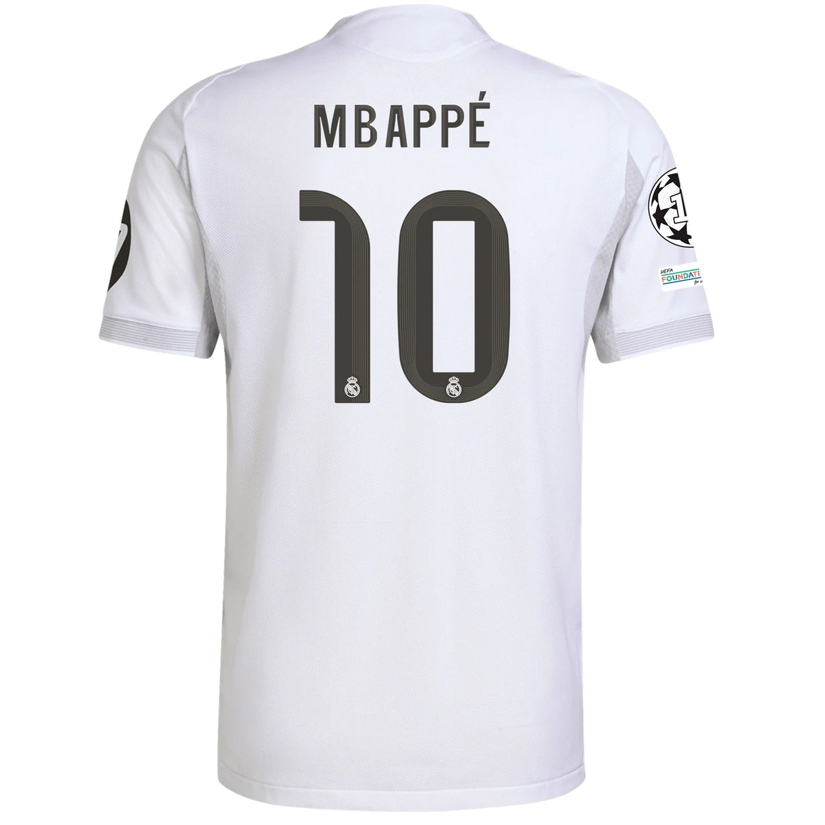 adidas Kylian Mbappe Real Madrid Authentic Home Jersey 25/26 w/ Champions League Patches (White) | SoccerWearhouse