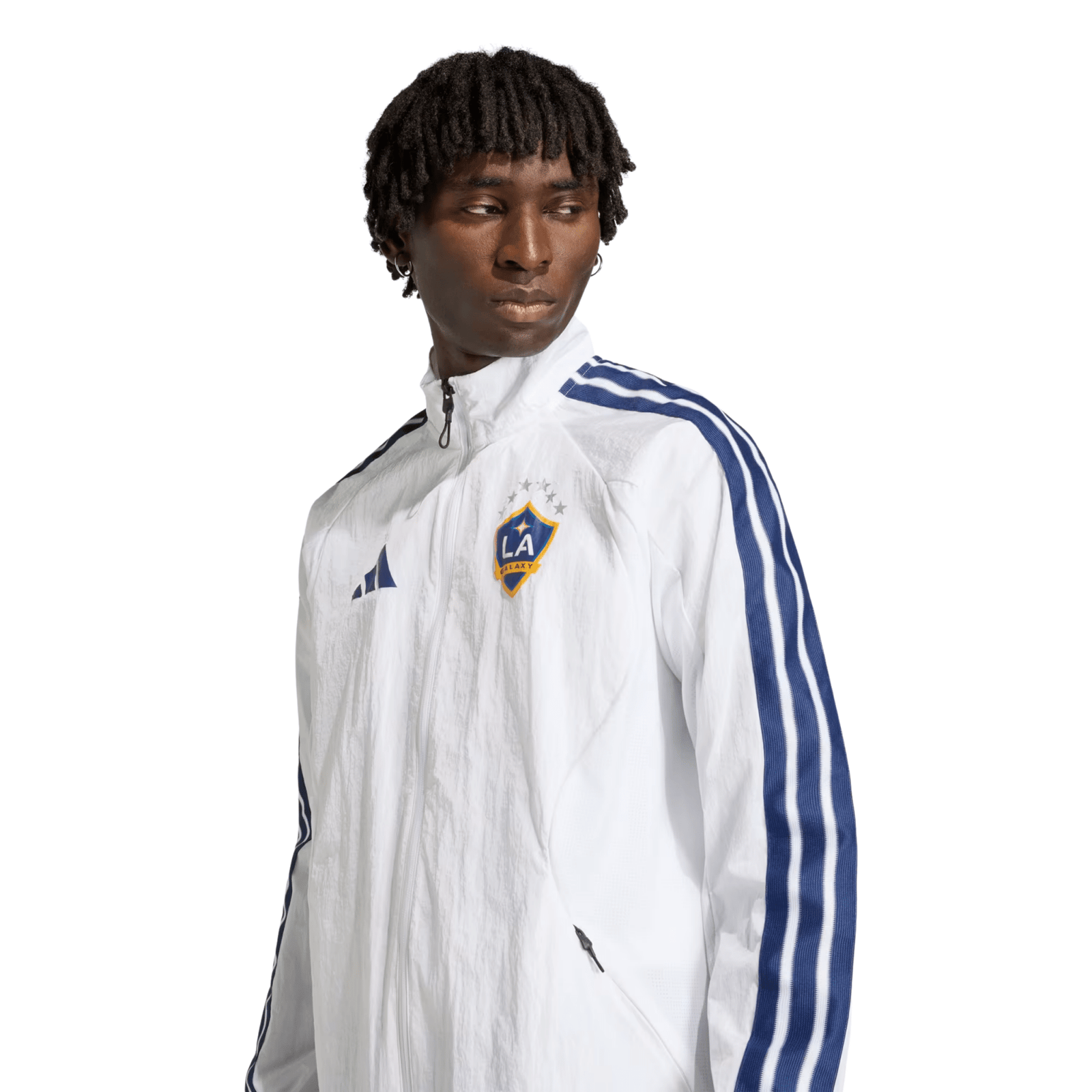 adidas LA Galaxy 26/27 Anthem Jacket (White/Dark Blue) | SoccerWearhouse