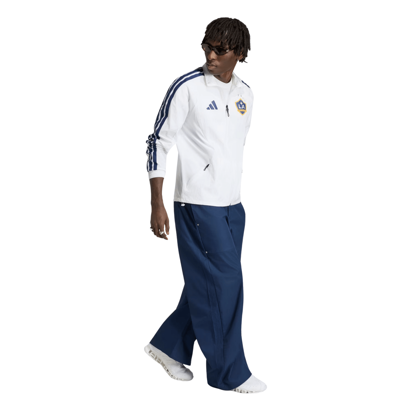 adidas LA Galaxy 26/27 Anthem Jacket (White/Dark Blue) | SoccerWearhouse