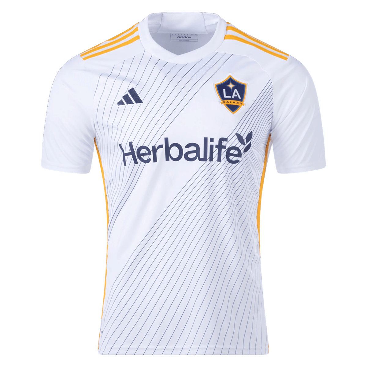 adidas LA Galaxy Home Jersey 24/25 (White/Yellow/Navy) | SoccerWearhouse