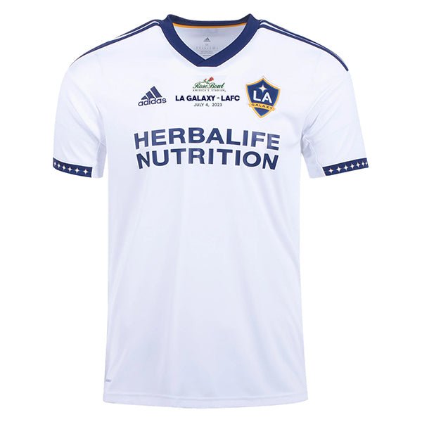 adidas LA Galaxy Home Stadium Jersey 22/23 w/ Rose Bowl Emblem (White/Navy) | SoccerWearhouse