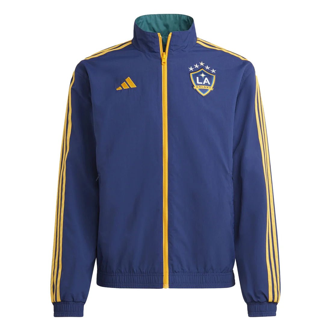 adidas LA Galaxy Reversible Anthem Jacket (Navy/Green/Multi) | SoccerWearhouse