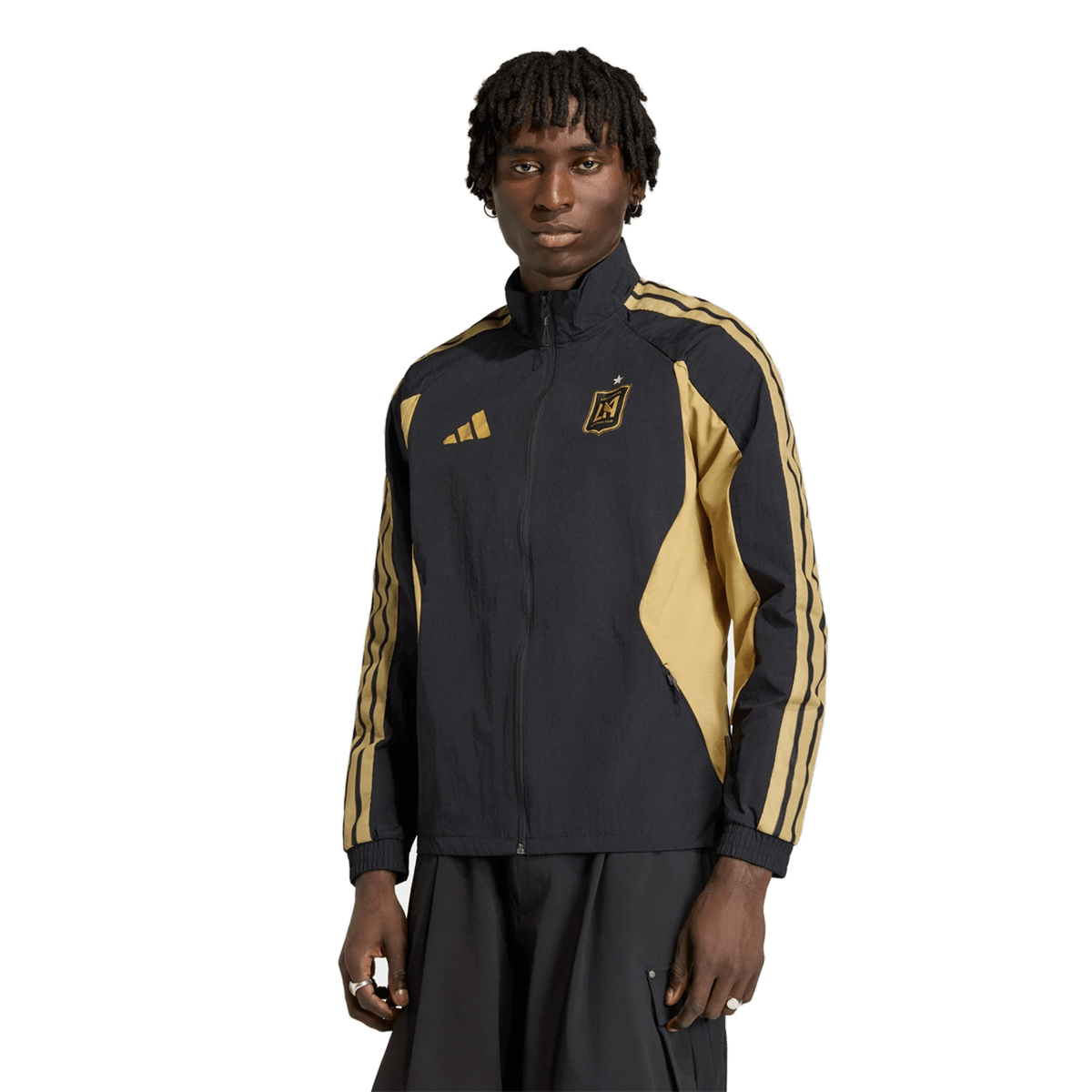 adidas LAFC Anthem Jacket 26/27 (Black/Gold) | SoccerWearhouse