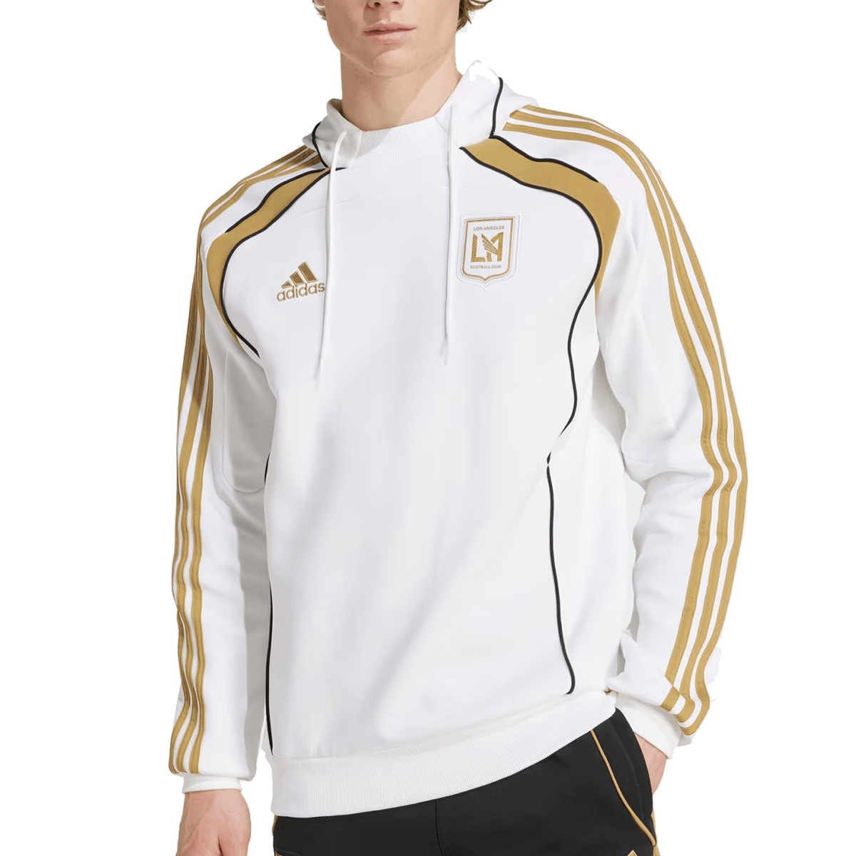 adidas LAFC Travel Hoodie 25/26 (White/Gold) | SoccerWearhouse