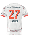 adidas Laimer Authentic Away Jersey 25/26 w/ Sponsor + Meister Bundesliga Patch (White/Red)