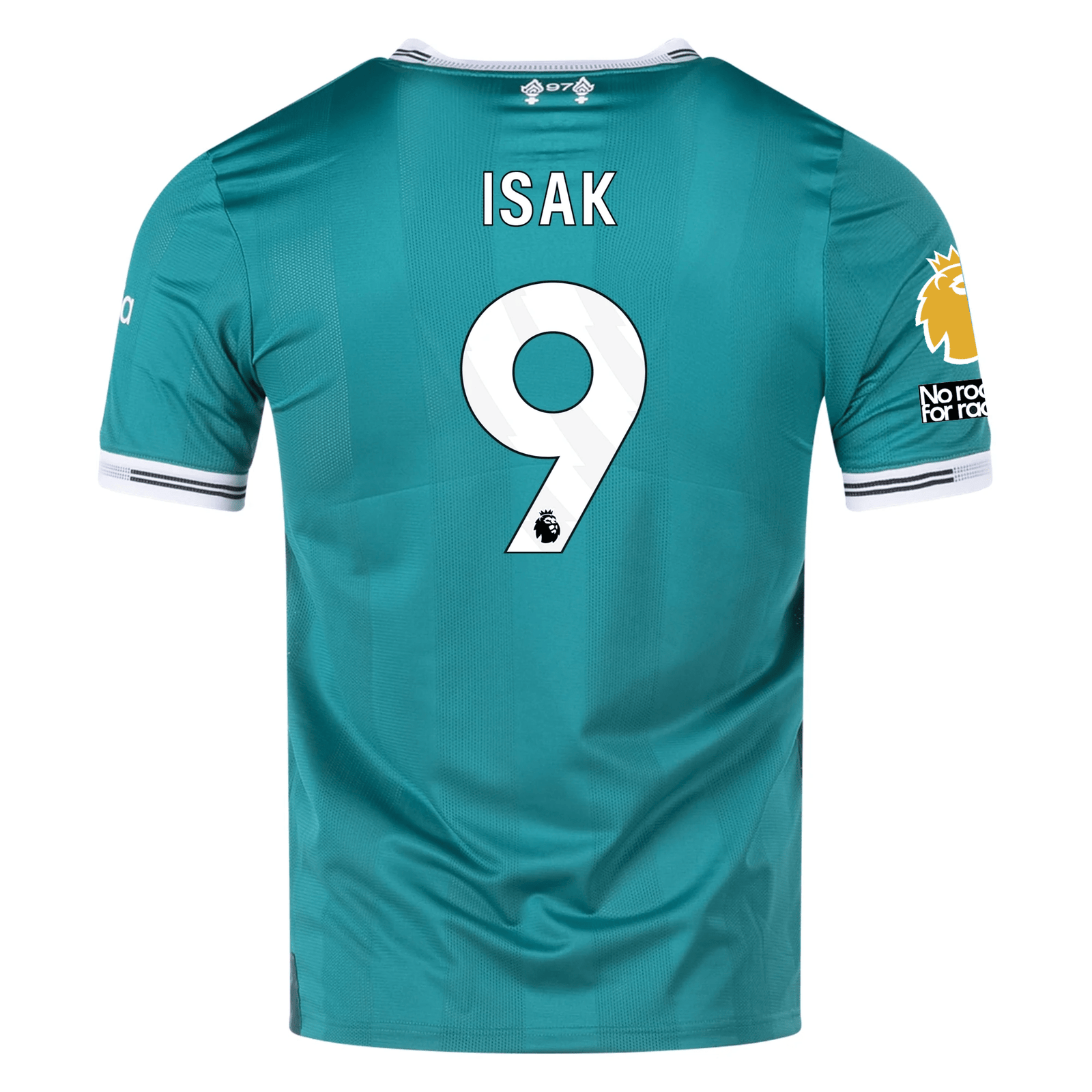 adidas Liverpool FC Authentic Alexander Isak Third Jersey w/ EPL + No Room For Racism Patches 25/26 (Sea Green) | SoccerWearhouse